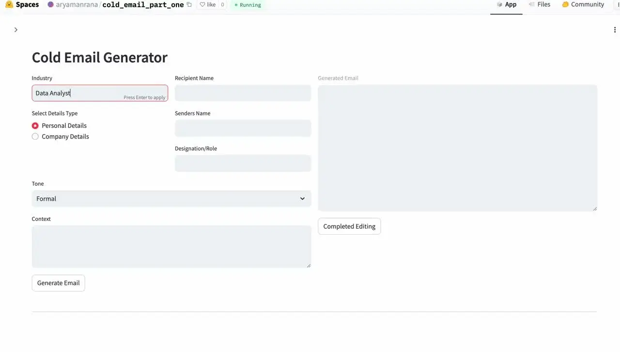 Cold Email Generator / EmailGenie