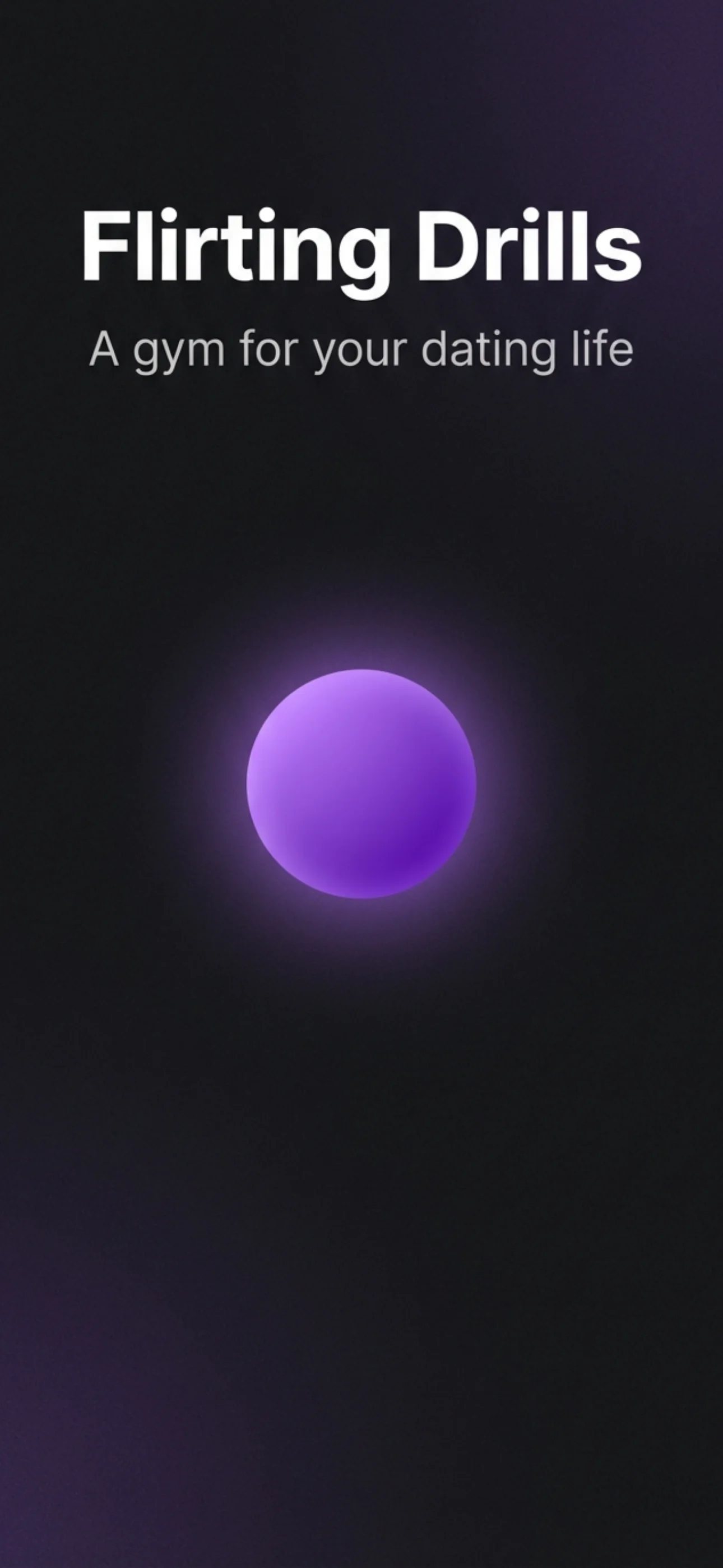 Flirting Drills AI dating coach iOS app — screen 1