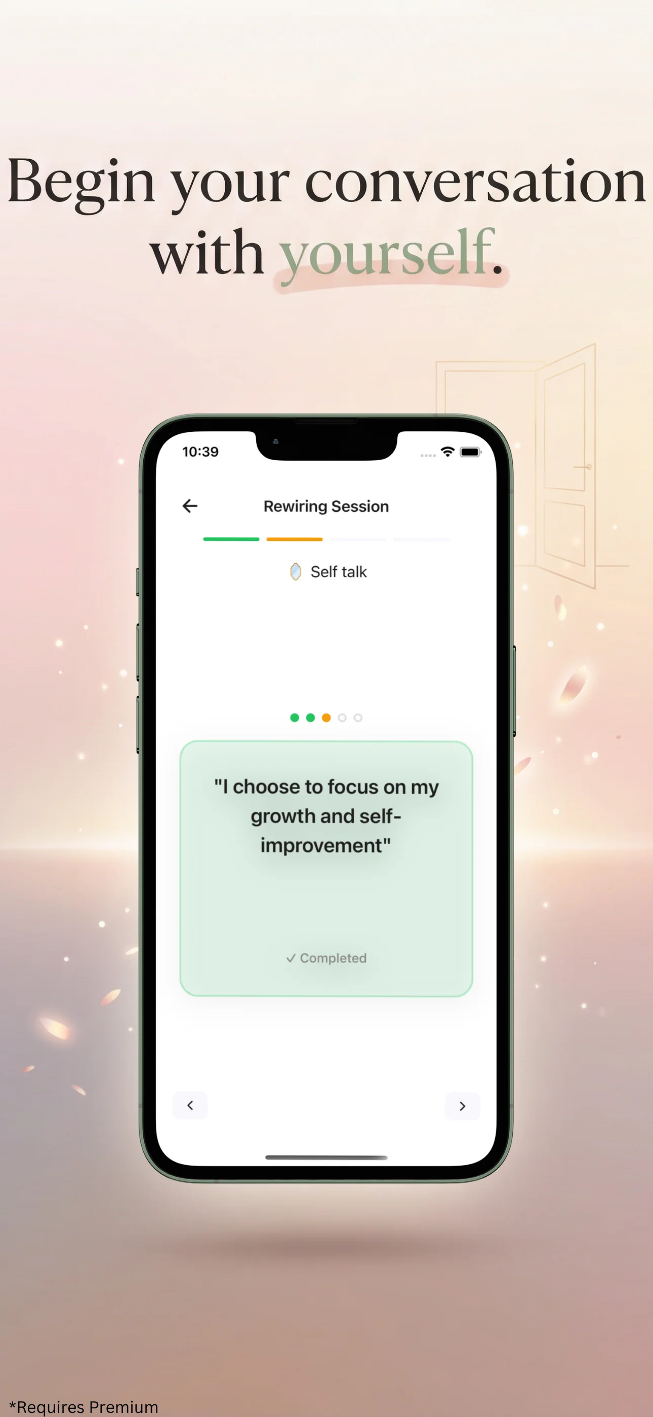 Rewire SheEcho AI wellness iOS app — CBT screen 3